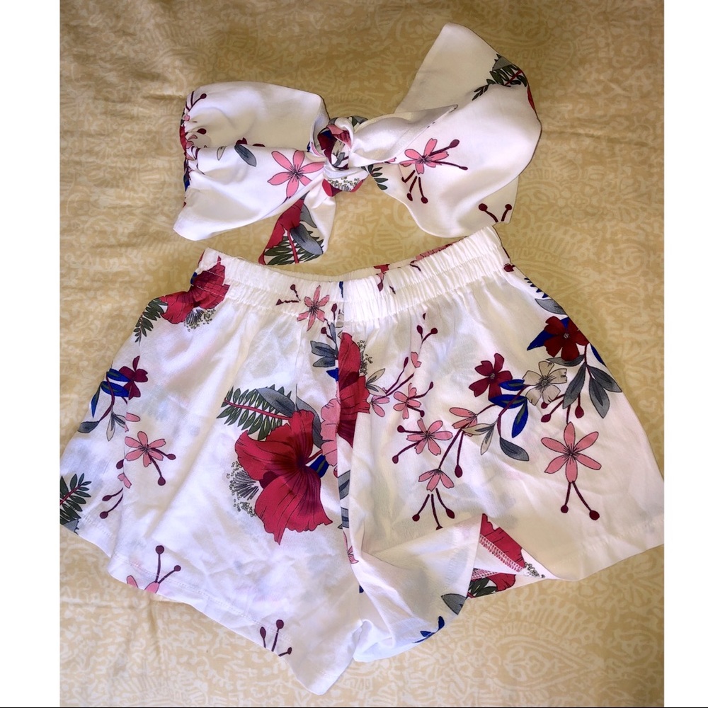 Two Piece Crop Top and Shorts